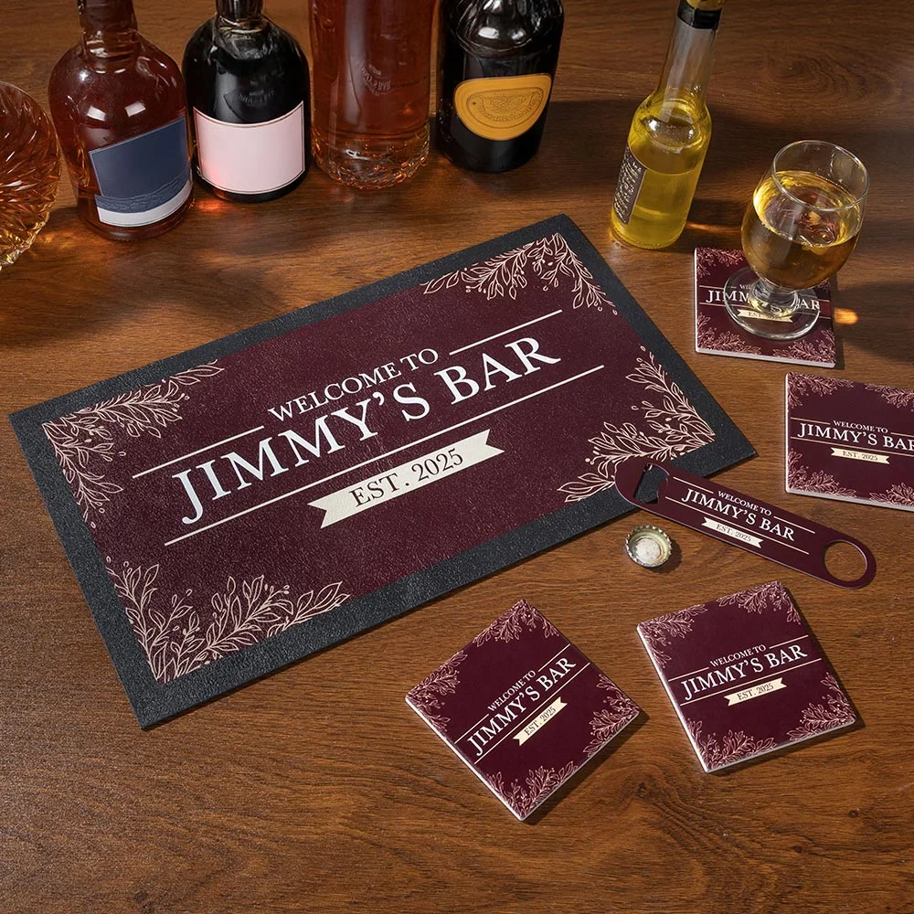 Personalisierte Retro-Blätter Bar Matte Untersetzer