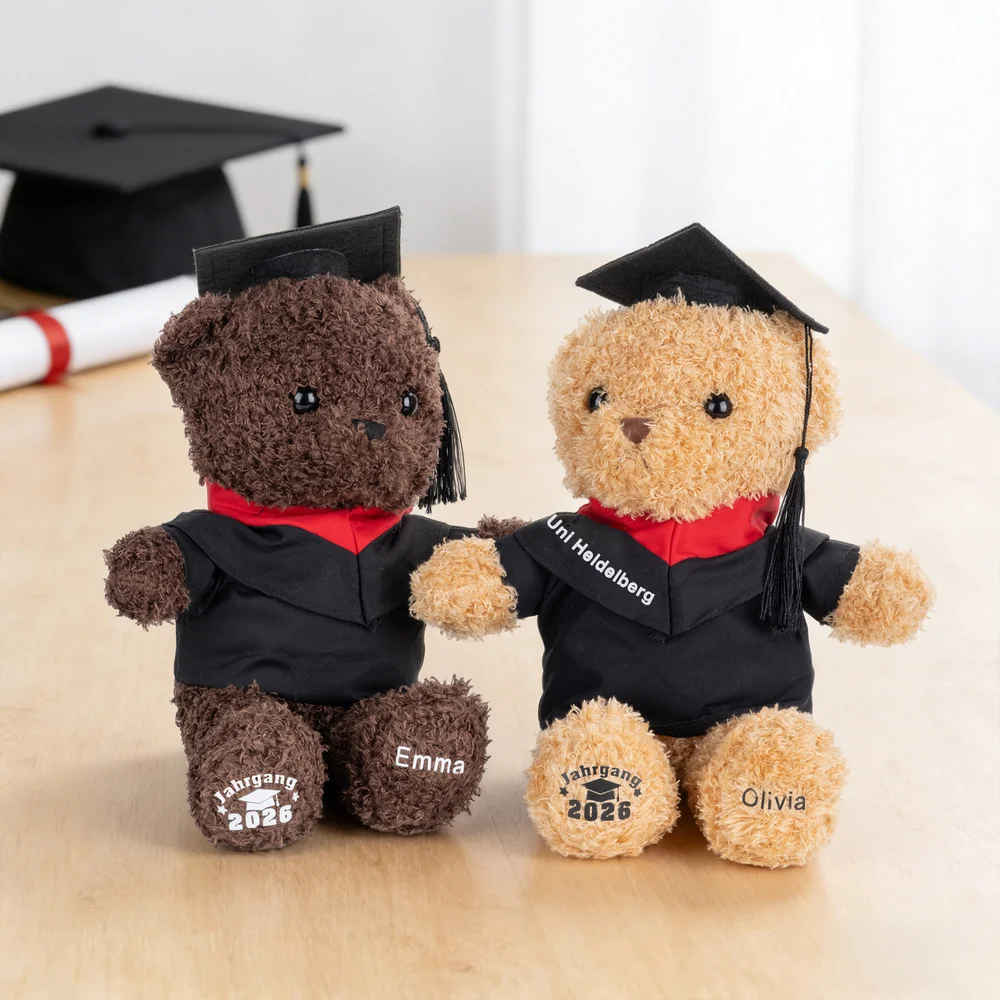 Personalisierter Niedlicher Absolventenhut Plüsch Teddybär mit Namen u